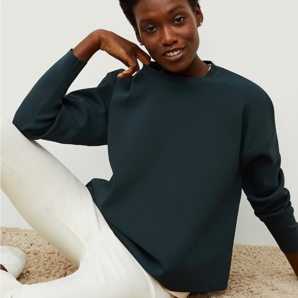 M.M. LaFleur Para Sweatshirt - Jardigan in Deep Sea